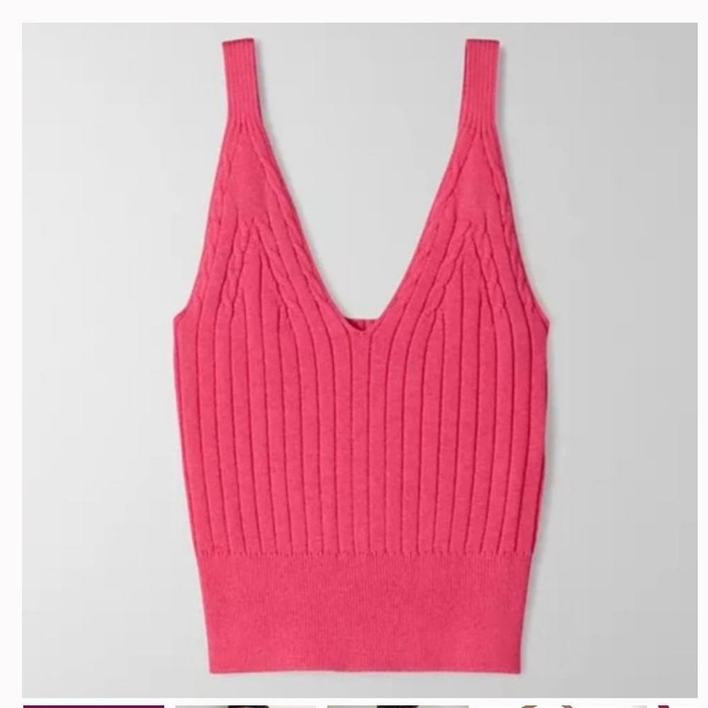 Aritzia Wilfred Suzette Knit Merino Wool Tank Top - Pink - XXS